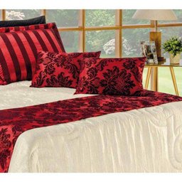 Colcha Cobre Leito Casal Queen Viena Vermelho - 06 Peças - 4