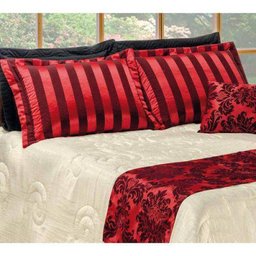 Colcha Cobre Leito Casal Queen Viena Vermelho - 06 Peças - 2