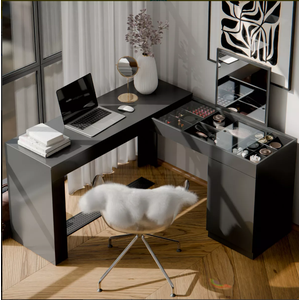 Escrivaninha Penteadeira Camarim de Canto Star Preto - Mobler