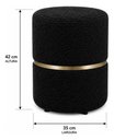 Ver imagem 2 de Kit de Puff Cinta no Meio Dourado, Cor  Preto Boucle - Let Móveis