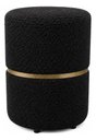Ver imagem 1 de Kit de Puff Cinta no Meio Dourado, Cor  Preto Boucle - Let Móveis