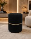 Ver imagem 4 de Kit de Puff Cinta no Meio Dourado, Cor  Preto Boucle - Let Móveis