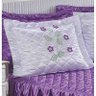 Colcha Casal Padrão Barcelona 03 Peças Bordado - Tecido Cetim - Lilás - 2