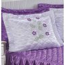 Colcha Casal Padrão Barcelona 03 Peças Bordado - Tecido Cetim - Lilás - 4