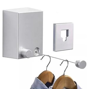 Varal de Roupa Retratil Extensivel Parede Muro Sacada Lavanderia Lençol Seca Rapido Facil Multiuso