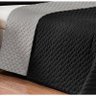 Cobre Leito Casal Padrão Pati 03 Peças Liso Tecido Microfibra Matelado - Preto/cinza - 3