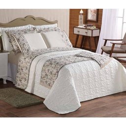 Cobre Leito Casal Magnétic 04 Peças com Xale (peseira) - Palha - 4