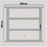 Janela de Alumínio Basculante Banheiro 60x60 3 Folhas com Vidro Mini Boreal Branca - 2