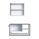 Ver imagem 3 de Conjunto Suspenso Banheiro Gabinete Espelheira 80cm Branco P1013
