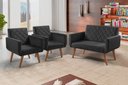 Ver imagem 4 de Conjunto Anabelle 2 Poltronas de 1 Lugar 1 Poltrona 2 Lugares Braço Unidecor Preto