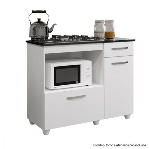 Balcão Cooktop 2 Portas Violeta Branco