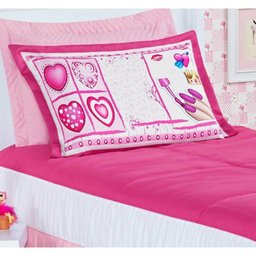 Cobre Leito Solteiro Padrão Lara 02 Peças Tecido Microfibra - Pink - 5 Cobre Leito Solteiro Padrão Lara 02 Peças Tecido Microfibra - Pink - 5