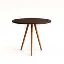 Ver imagem 2 de Mesa de Jantar Redonda 80cm Tripé Bistrô MDF Madeira Cor Castanho