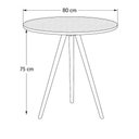 Ver imagem 5 de Mesa de Jantar Redonda 80cm Tripé Bistrô MDF Madeira Cor Castanho
