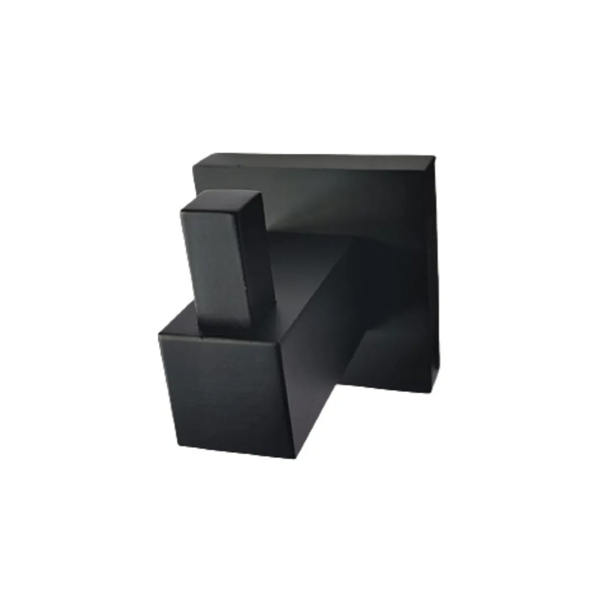 Porta Toalha Gancho Cabide Banheiro Quadrado Preto Metal - 1