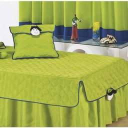 Cobre Leito Solteiro Infantil Bambino 04 Peças Tecido Microfibra Acompanha Boneco - Verde - 5