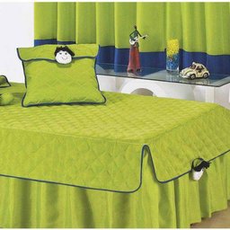 Cobre Leito Solteiro Infantil Bambino 04 Peças Tecido Microfibra Acompanha Boneco - Verde - 2