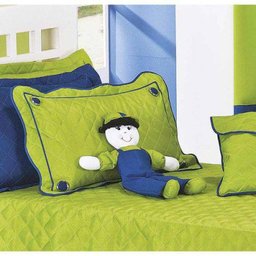 Cobre Leito Solteiro Infantil Bambino 04 Peças Tecido Microfibra Acompanha Boneco - Verde - 3