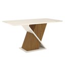 Ver imagem 2 de Mesa de Jantar Solus 160 Cm Ambiente Canto Arredondado com Vidro Nature Off White – Henn