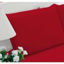 Ver imagem 3 de Jogo De Lençol Casal Padrão Liso Pati 04 Peças Tecido Microfibra - Vermelho