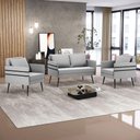 Ver mais imagens de Kit 01 Namoradeira e 02 Poltronas Suede Cinza