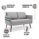Ver imagem 5 de Kit 01 Namoradeira e 02 Poltronas Suede Cinza