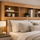 Ver imagem 3 de Cabeceira Lisboa com Prateleiras e Nicho Organizador P/ Cama Box Casal 140 Quarto Casal:nature Ripad