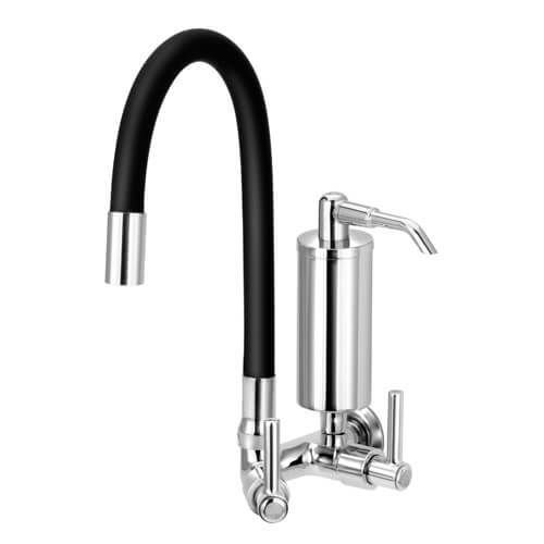 Torneira Gourmet com Filtro de Cozinha Flexível Preta 1/4 de Volta Copo Slim C51 - 1