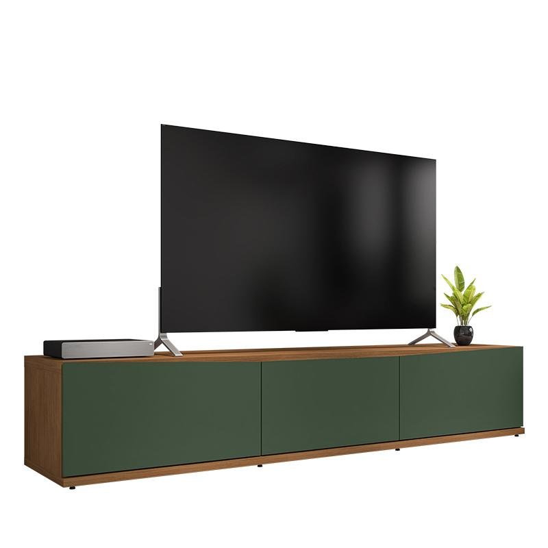 Rack Para Sala Tv Eros 180 Com 2 Portas e 1 Gaveta Cedro/Verde Oliva - 3