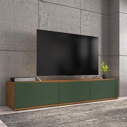 Rack Para Sala Tv Eros 180 Com 2 Portas e 1 Gaveta Cedro/Verde Oliva - 1
