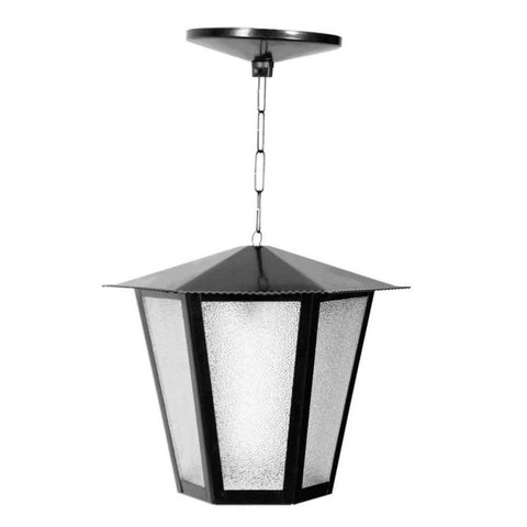 Pendente de aço Campinas sextavado 01 E27 20W L-3-C preto Ideal