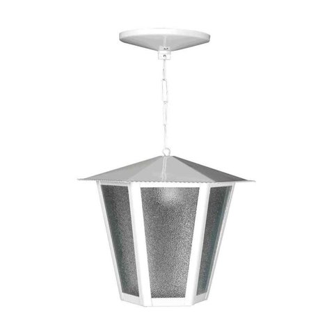Pendente de aço Campinas sextavado 01 E27 20W L-3-C branco Ideal