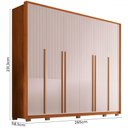 Ver imagem 4 de Guarda-roupa Casal Espartacus 6 Portas 6 Gavetas Freijó/off White - Caemmun