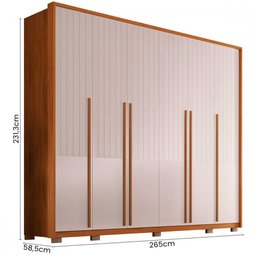 Guarda-roupa Casal Espartacus 6 Portas 6 Gavetas Freijó/off White - Caemmun - 4
