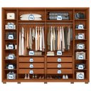 Ver imagem 3 de Guarda-roupa Casal Espartacus 6 Portas 6 Gavetas Freijó/off White - Caemmun