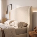 Ver imagem 6 de Cabeceira para Cama Box Casal Padrão Shae 140cm Estofada com Frame Bouclê Bege - Desk Design