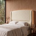 Ver imagem 5 de Cabeceira para Cama Box Casal Padrão Shae 140cm Estofada com Frame Bouclê Bege - Desk Design