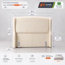 Ver mais imagens de Cabeceira para Cama Box Casal Padrão Shae 140cm Estofada com Frame Bouclê Bege - Desk Design