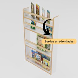 Estante Nicho com 3 Prateleiras para Livros e Brinquedos-mel - 2
