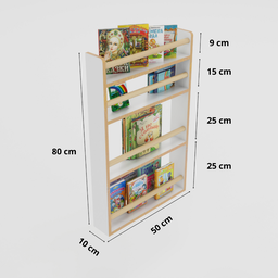 Estante Nicho com 3 Prateleiras para Livros e Brinquedos-mel - 4