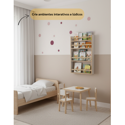 Estante Nicho com 3 Prateleiras – Organizador Infantil Mel para Livros e Brinquedos - 5