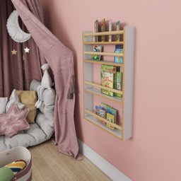 Estante Nicho com 3 Prateleiras para Livros e Brinquedos-mel - 5