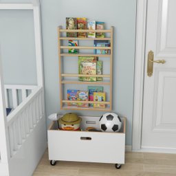 Estante Nicho com 3 Prateleiras para Livros e Brinquedos-mel - 6