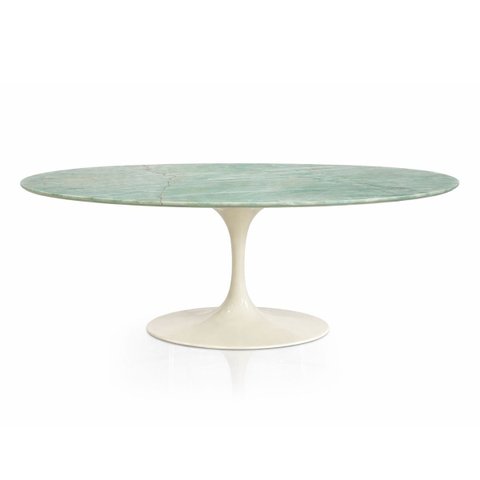 Mesa de Jantar Saarinen Oval 160x90 Cm Off White &amp; Mármore da Vinci