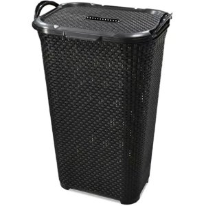 Kit C/ 2 Cesto de Roupas Rattan Tampa Basculada com Alça 50l