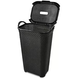 Kit C/ 2 Cesto de Roupas Rattan Tampa Basculada com Alça 50l - 5