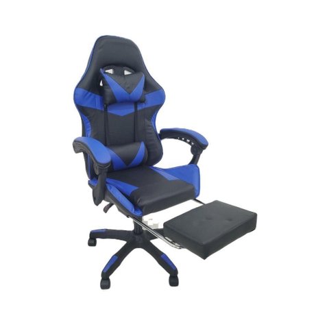 Cadeira Gamer Stillus Ergonômica Oficial Apoio de Pés Azul