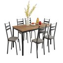 Ver imagem 2 de Conjunto Sala de Jantar Mesa Retangular Tampo BP com 6 Cadeiras Adriana Preto/Grafiato