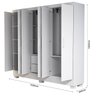 Guarda-roupa Solteiro Armário 6 Portas 2 Gavetas 100% Mdf com Pés Mdf, Cabideiro e Corrediças Telesc - 6