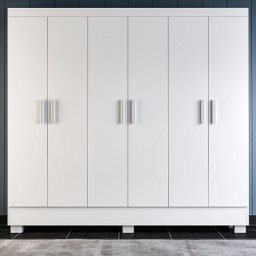 Guarda-roupa Solteiro Armário 6 Portas 2 Gavetas 100% Mdf com Pés Mdf, Cabideiro e Corrediças Telesc - 2